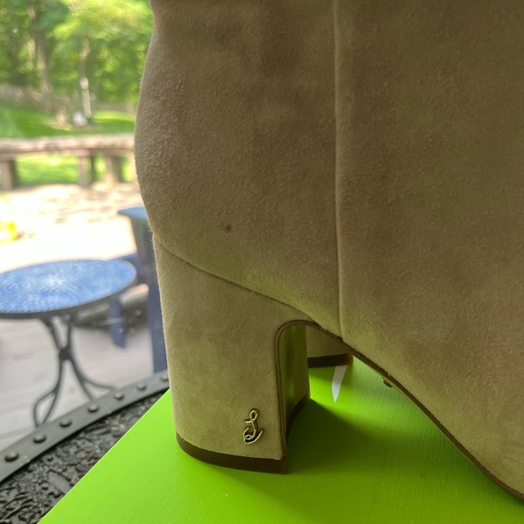 SAM EDELMAN FAWN ANKLE BOOTIES WARM OAT SUEDE 7 - Picture 13 of 16